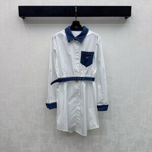 Alexander Wang 2026 New Arrival Patchwork Denim Shirt Dress